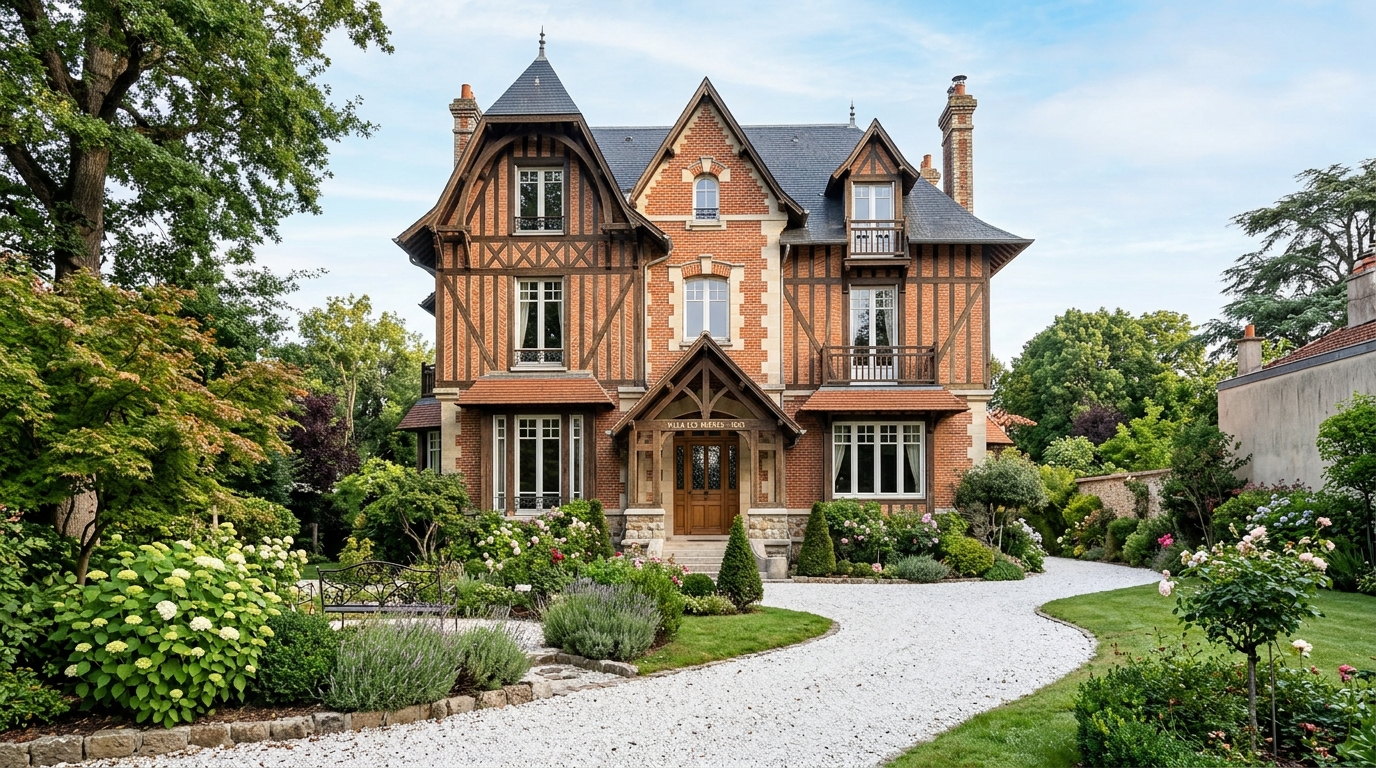 Villa d'époque en briques et colombages à Saint-Germain-en-Laye
